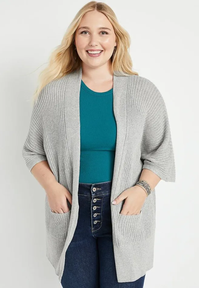 Plus Size Gray Oversized Duster Cardigan Women Maurices Plus Tops