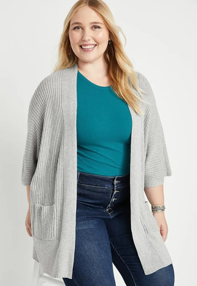 Plus Size Gray Oversized Duster Cardigan Women Maurices Plus Tops