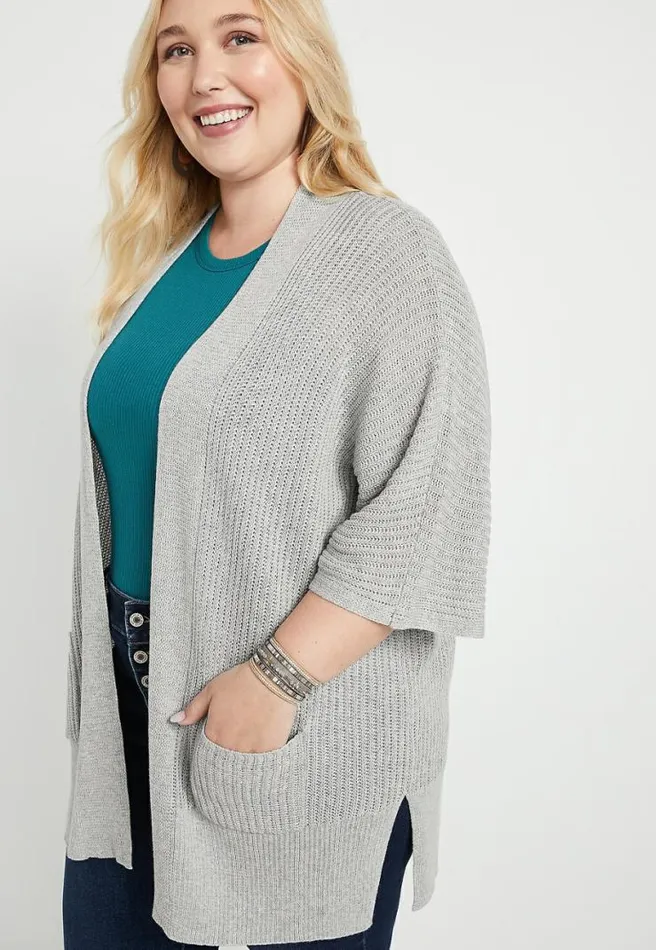 Plus Size Gray Oversized Duster Cardigan Women Maurices Plus Tops