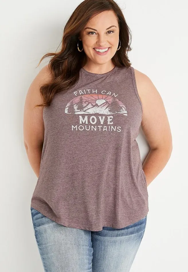 Plus Size Purple Faith Graphic Tank Top Women Maurices Plus Tops