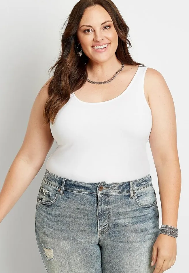 Plus Size Solid Basic Tuck In Tank Top Women Maurices Plus Tops