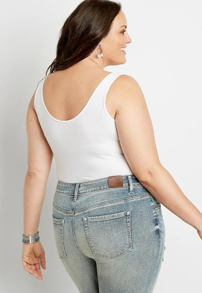 Plus Size Solid Basic Tuck In Tank Top Women Maurices Plus Tops