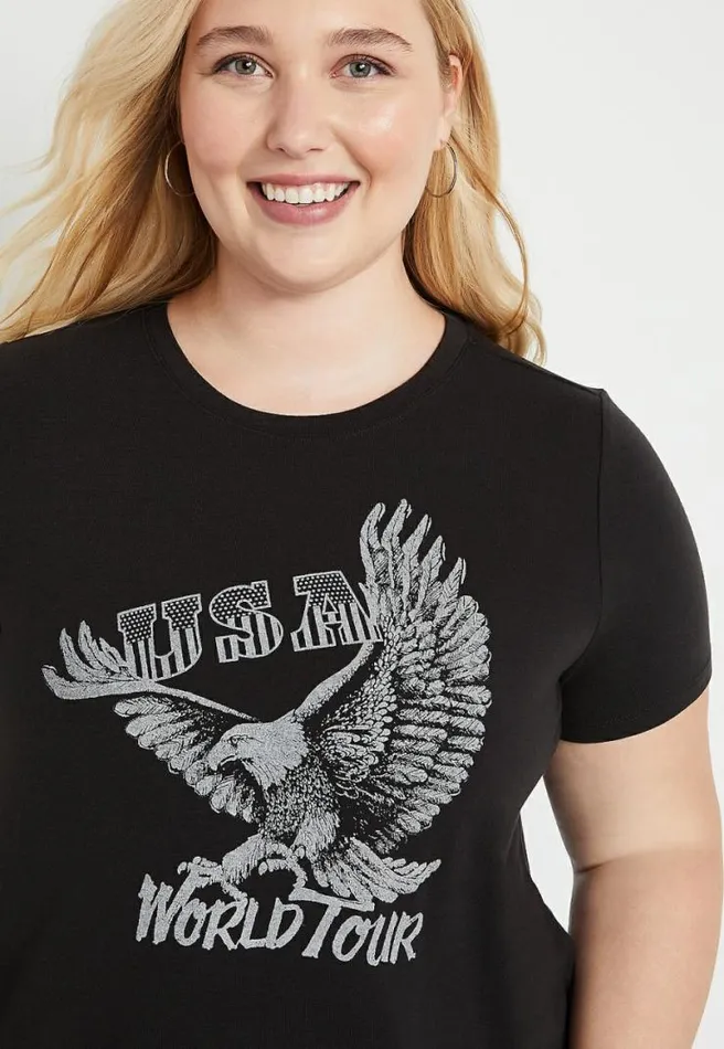 Plus Size Usa World Tour Graphic Tee Women Maurices Plus Tops