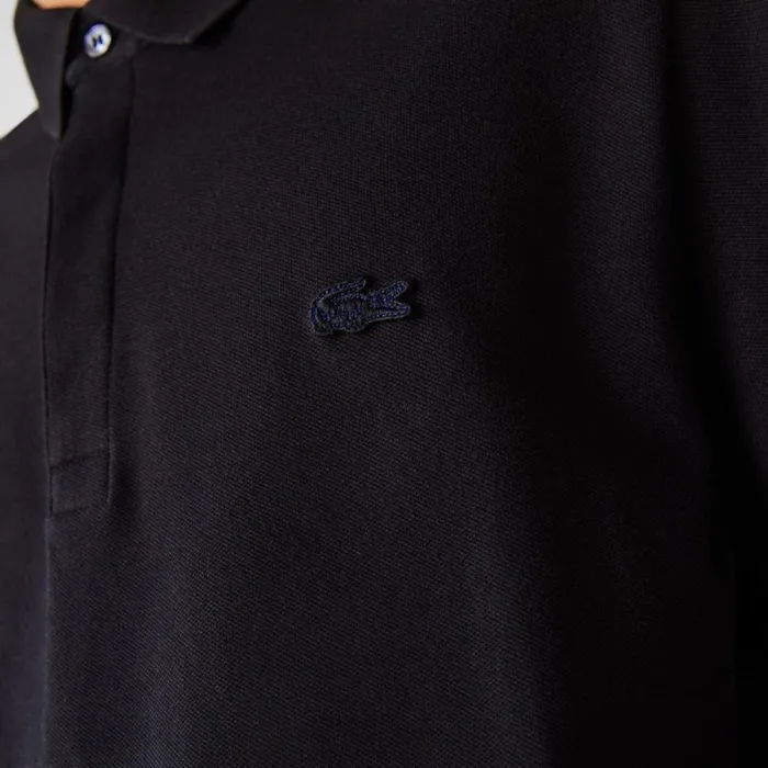 Polos Men Lacoste Men039s Smart Paris Long Sleeve Stretch Cotton Polo Black 031