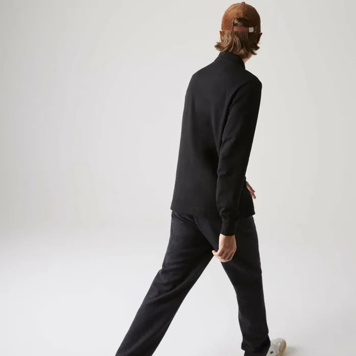Polos Men Lacoste Men039s Smart Paris Long Sleeve Stretch Cotton Polo Black 031