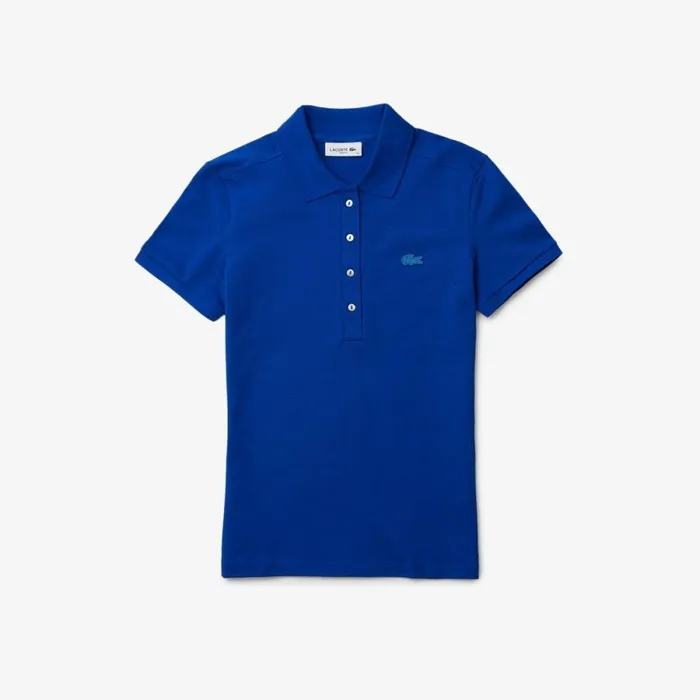 Polos Women Lacoste Women039s L12D Slim Fit Stretch Mini Piqu Polo Gentian Blue Jq0
