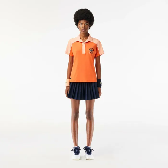 Polos Women Lacoste Women039s Miami Open Edition Ballgirl Tennis Polo Orange Light Orange Itq