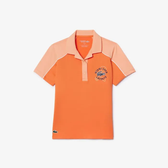 Polos Women Lacoste Women039s Miami Open Edition Ballgirl Tennis Polo Orange Light Orange Itq