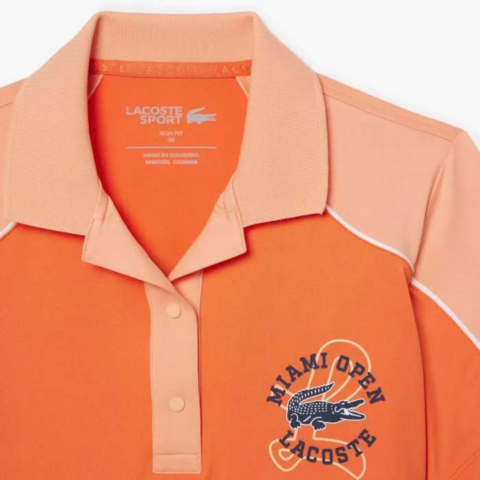 Polos Women Lacoste Women039s Miami Open Edition Ballgirl Tennis Polo Orange Light Orange Itq
