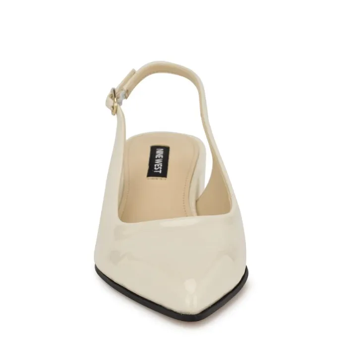Prepp Block Heel Slingback Pumps Ivory Patent Women Nine West Heels Prepp Block Heel Slingback Pumps Ivory Patent Women Nine West Heels
