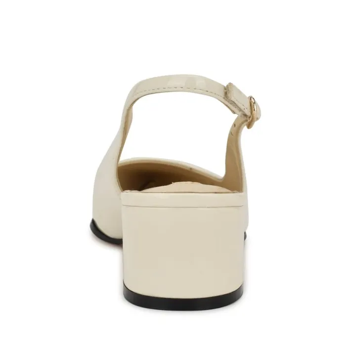 Prepp Block Heel Slingback Pumps Ivory Patent Women Nine West Heels Prepp Block Heel Slingback Pumps Ivory Patent Women Nine West Heels