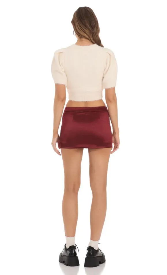 Puff Sleeve Fuzzy Top Cream Women LUCY IN THE SKY Tops Puff Sleeve Fuzzy Top Cream Women LUCY IN THE SKY Tops
