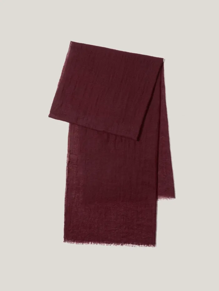 Pure Cashmere Gauze Scarf Burgundy Women Jigsaw Ponchos and Scarves