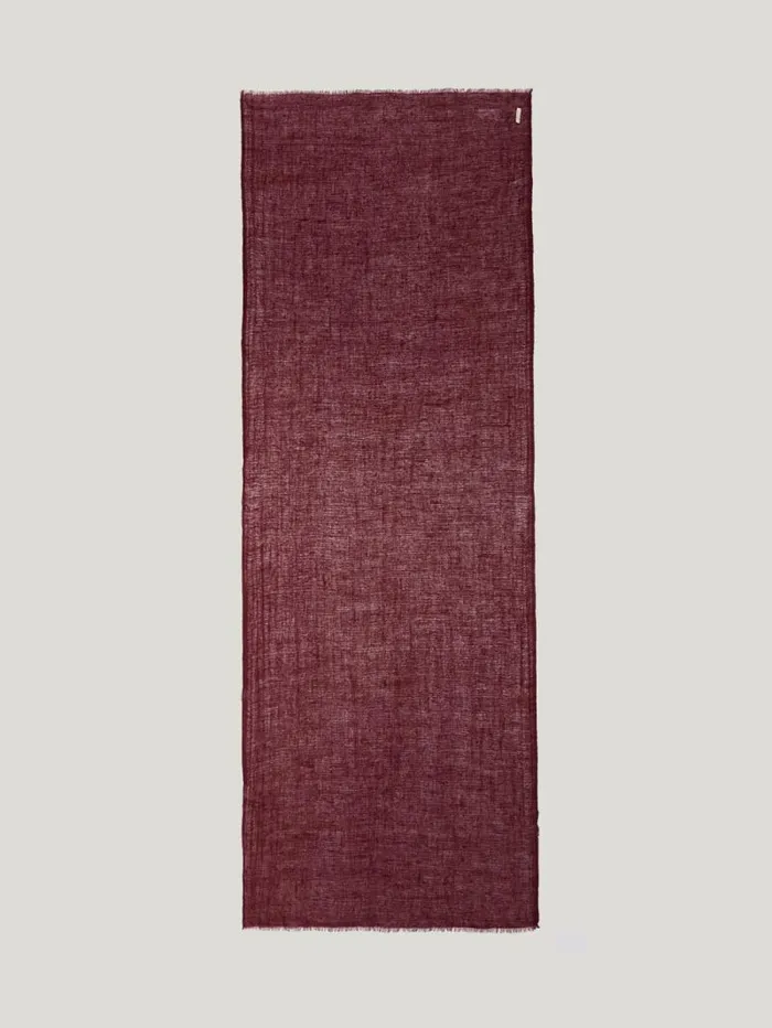 Pure Cashmere Gauze Scarf Burgundy Women Jigsaw Ponchos and Scarves