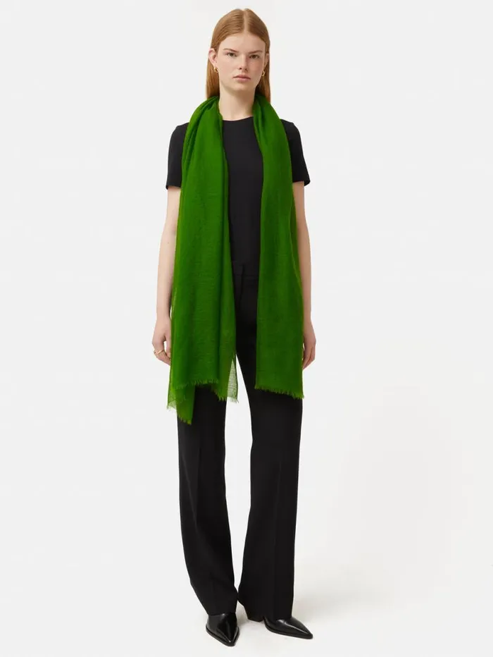 Pure Cashmere Gauze Scarf Green Women Jigsaw Knitwear and Cashmere