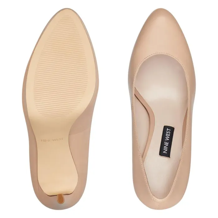 Quabree Platform Pumps Barely Nude Leather Women Nine West Heels Quabree Platform Pumps Barely Nude Leather Women Nine West Heels
