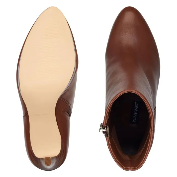 Quanette Platform Booties Brown Leather Women Nine West Boots and Booties Quanette Platform Booties Brown Leather Women Nine West Boots and Booties
