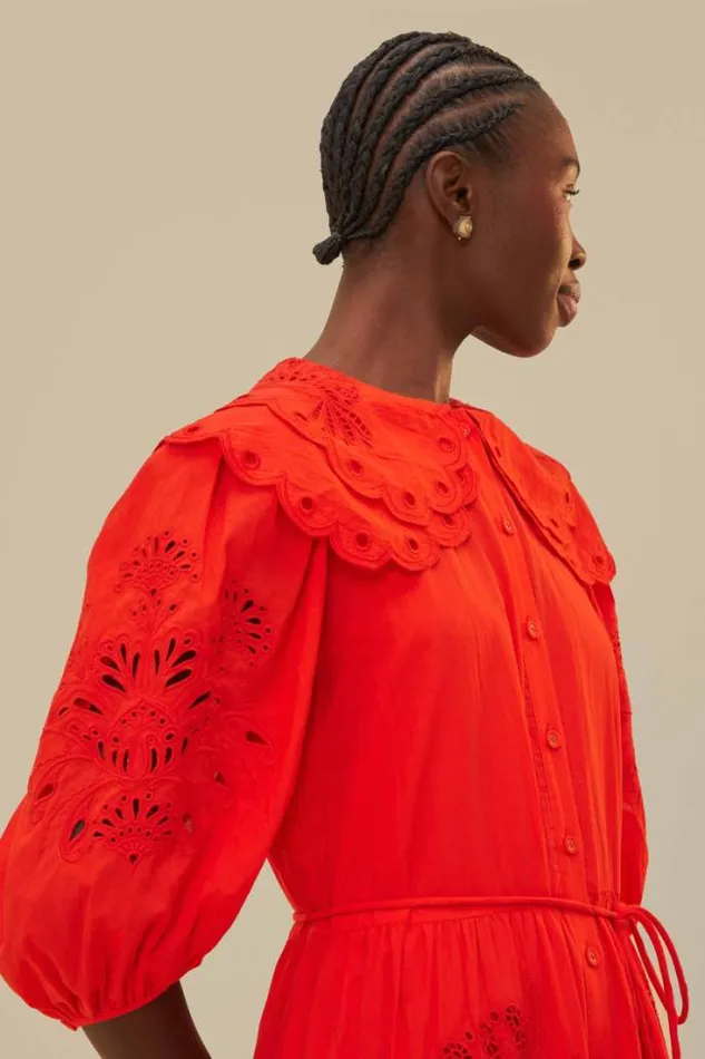 Red Humming Bird Richelieu Maxi Dress Women FARM Rio Maxi Dresses