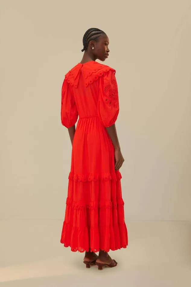 Red Humming Bird Richelieu Maxi Dress Women FARM Rio Maxi Dresses