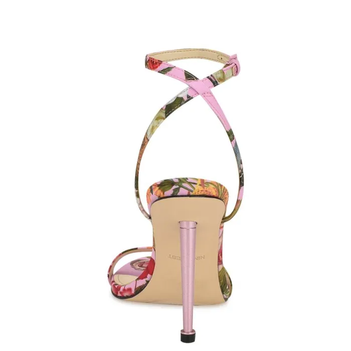 Reina Ankle Strap Sandals Pink Floral Women Nine West Sandals Reina Ankle Strap Sandals Pink Floral Women Nine West Sandals
