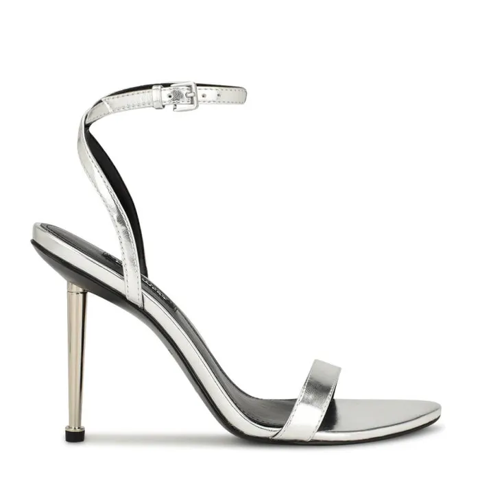 Reina Ankle Strap Sandals Silver Women Nine West Sandals