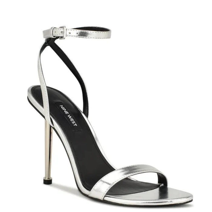 Reina Ankle Strap Sandals Silver Women Nine West Sandals Reina Ankle Strap Sandals Silver Women Nine West Sandals