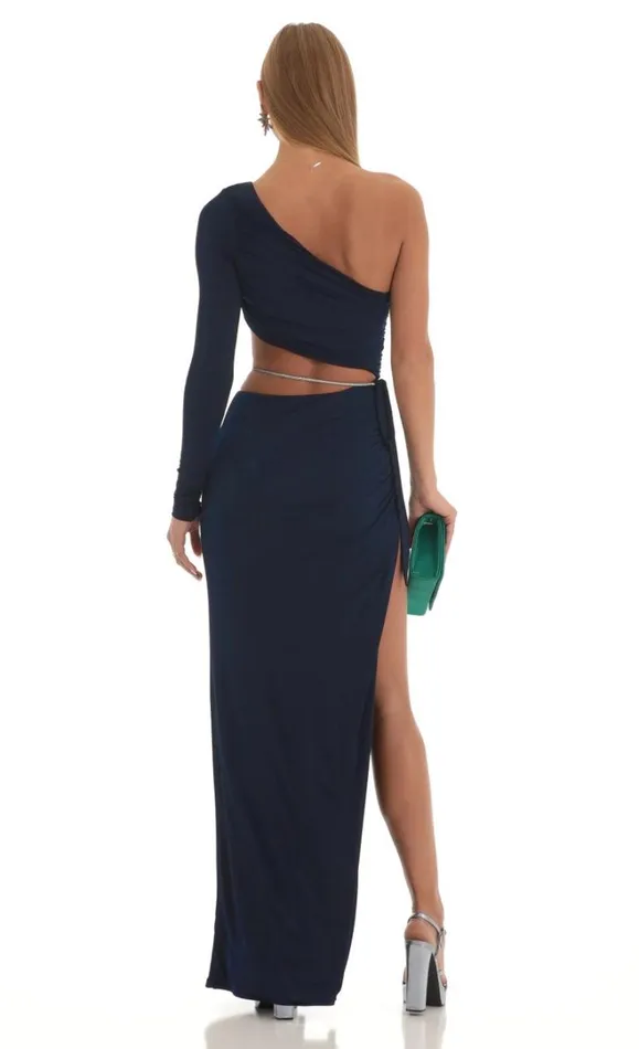 Rhinestone Maxi Dress Navy Women LUCY IN THE SKY Maxi Dresses Rhinestone Maxi Dress Navy Women LUCY IN THE SKY Maxi Dresses