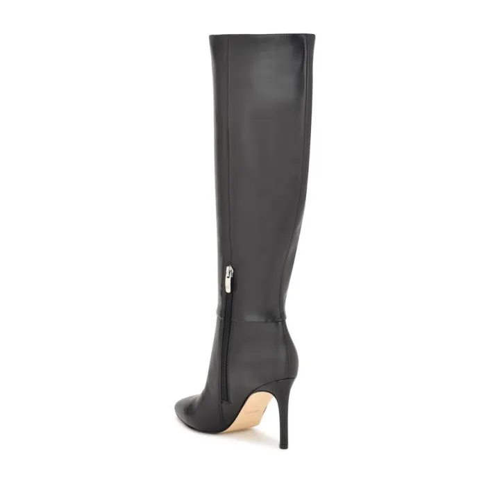 Richy Heeled Boots Black Leather Women Nine West Boots and Booties Richy Heeled Boots Black Leather Women Nine West Boots and Booties