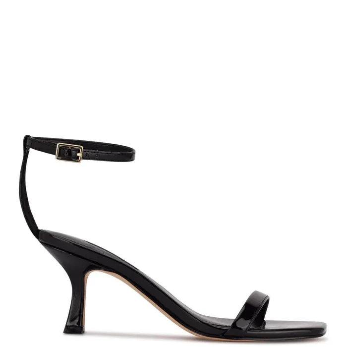Ripe Heeled Sandals Black Patent Women Nine West Sandals