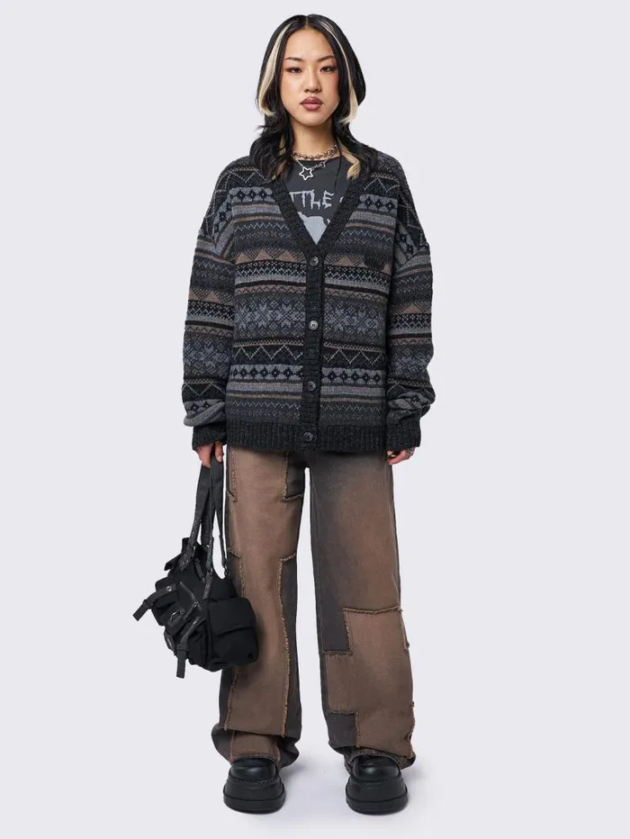 Ripley Jacquard Knit Cardigan Women Minga London Knitwear Ripley Jacquard Knit Cardigan Women Minga London Knitwear