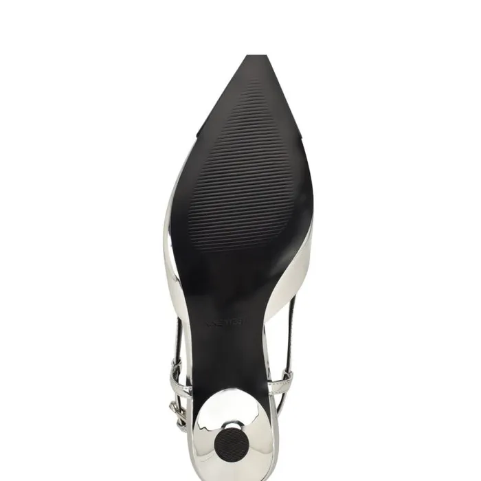 Rizzy Cap Toe Slingbacks Silverblack Women Nine West Heels Rizzy Cap Toe Slingbacks Silverblack Women Nine West Heels