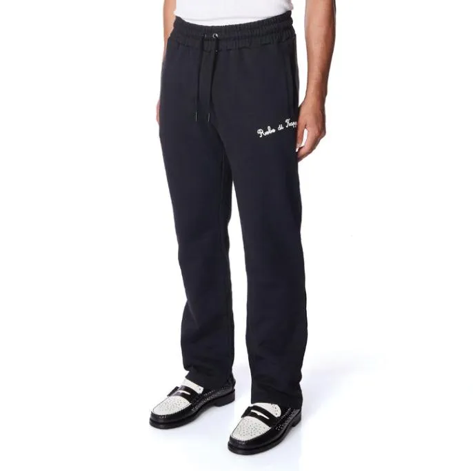 Robe Giovani Vulcani Sweatpants 8211 Jet Black Jet Black MenWomen Kappa Matching Sets