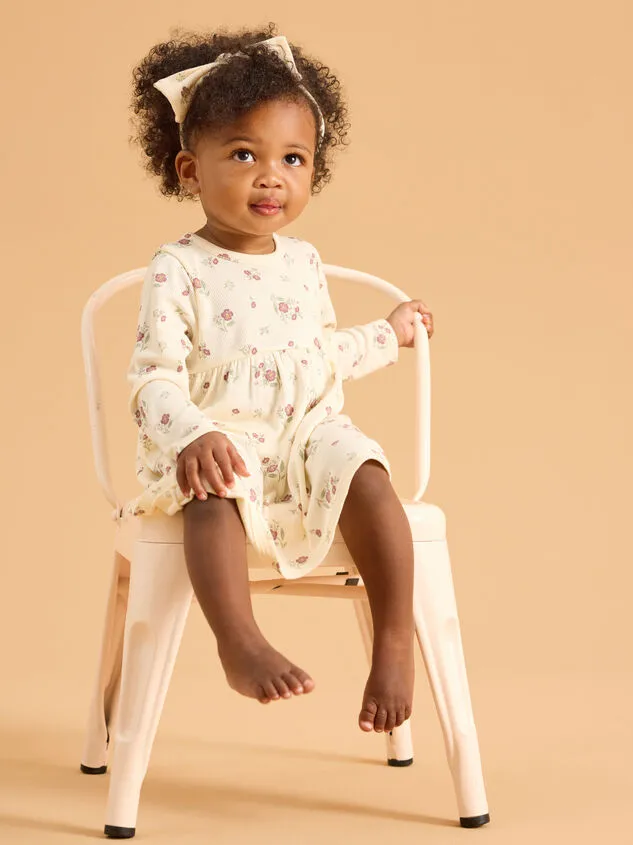 Rose Ribbed Dress And Bloomer Set Ivory Girl Altar039d State Playwear