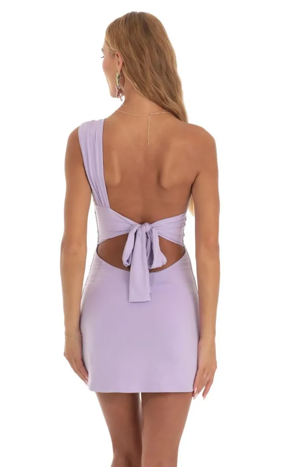 Ruched One Shoulder Mini Dress Purple Women LUCY IN THE SKY Mini Dresses Ruched One Shoulder Mini Dress Purple Women LUCY IN THE SKY Mini Dresses