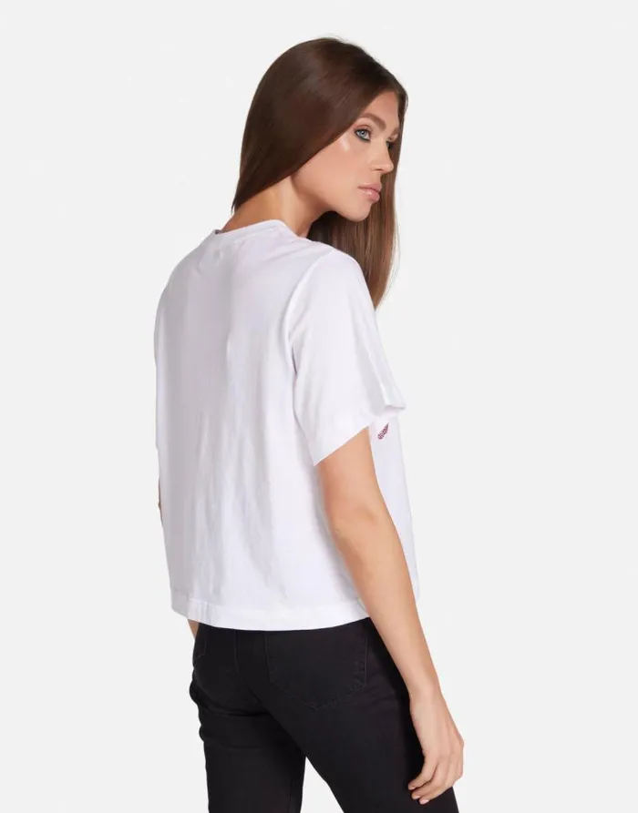 Rue Crystal Kisses White Women Lauren Moshi Short Sleeve