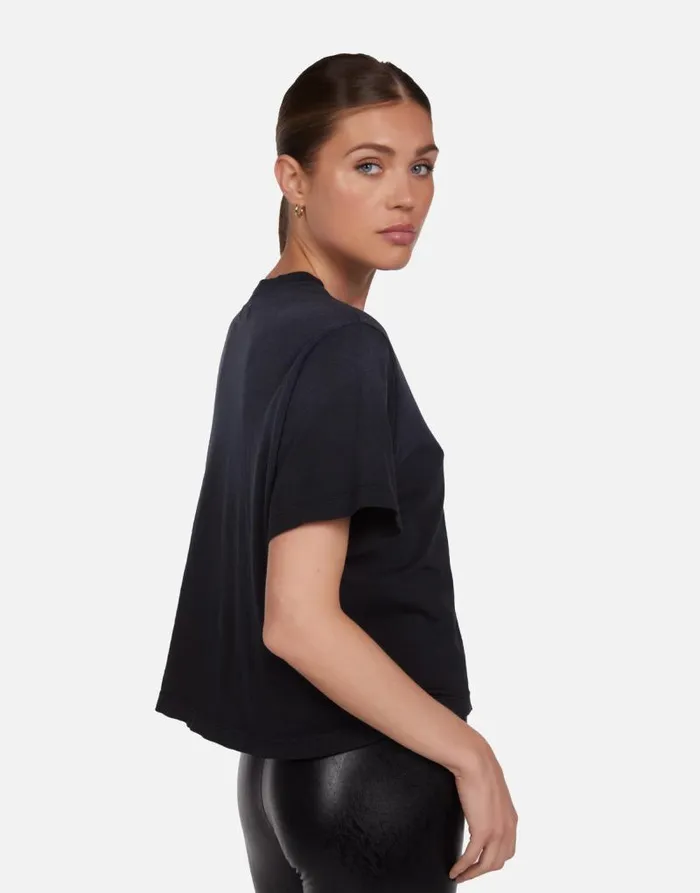 Rue Crystal Palm Trees Jet Black Ombre Women Lauren Moshi Short Sleeve