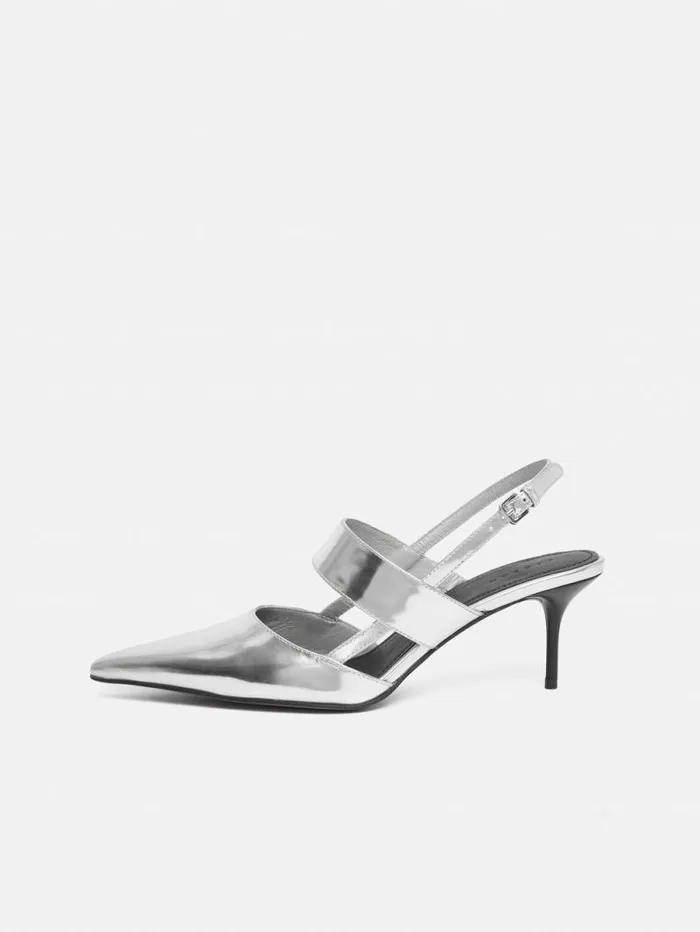 Russo Kitten Heel Silver Women Jigsaw Heels