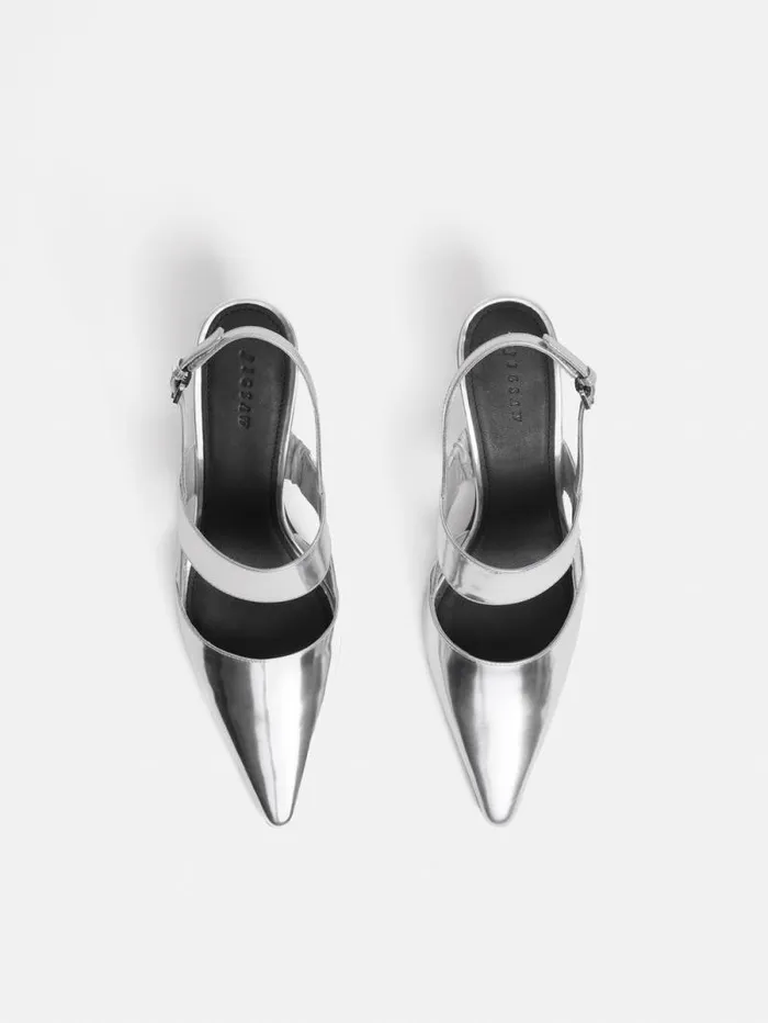 Russo Kitten Heel Silver Women Jigsaw Heels