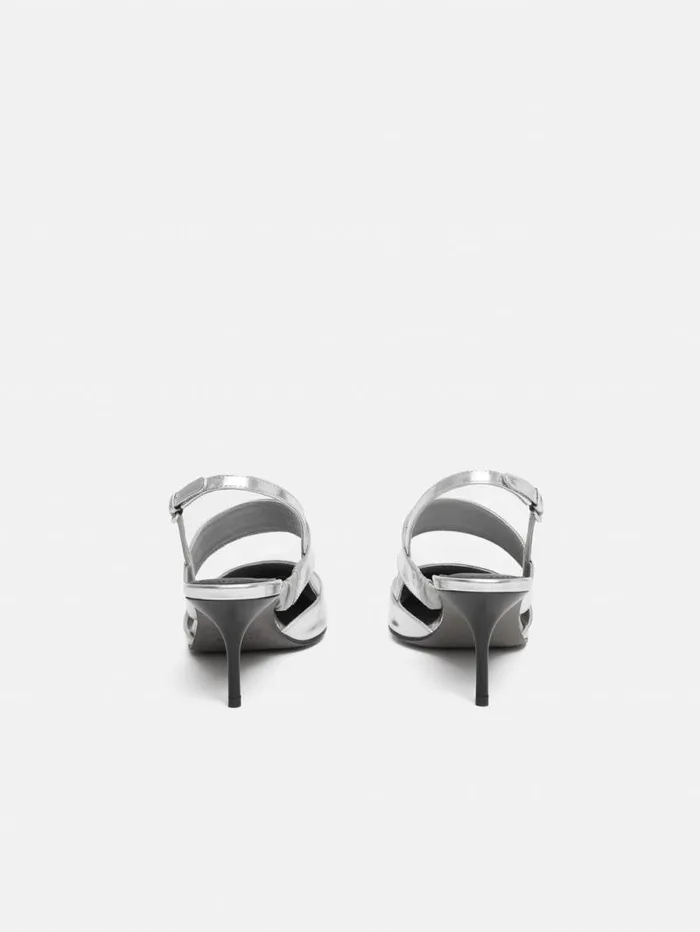 Russo Kitten Heel Silver Women Jigsaw Heels