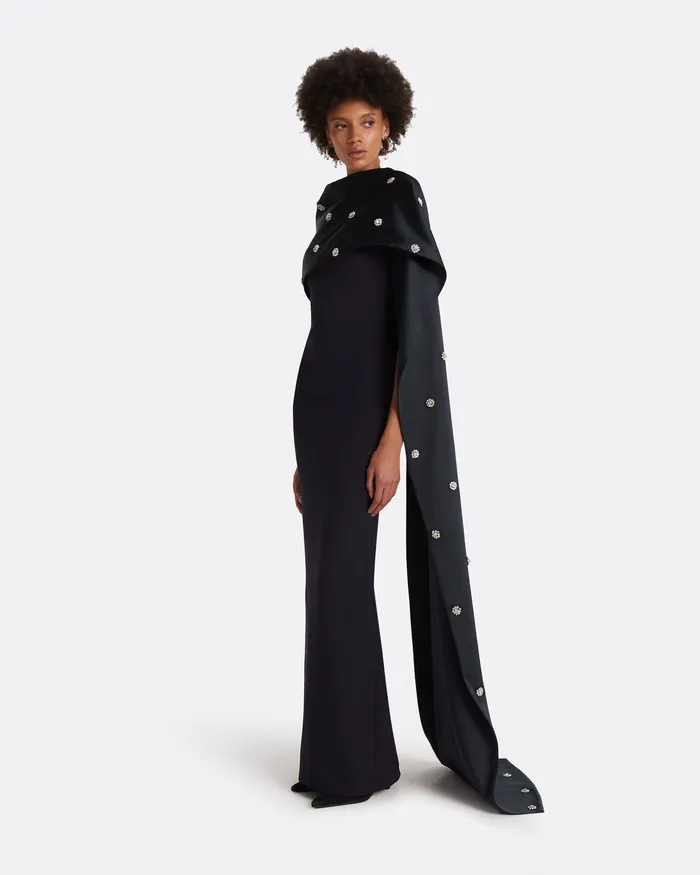 Safiyaa Cosette Midnight Navy Long Dress Midnight Navy Women Icons