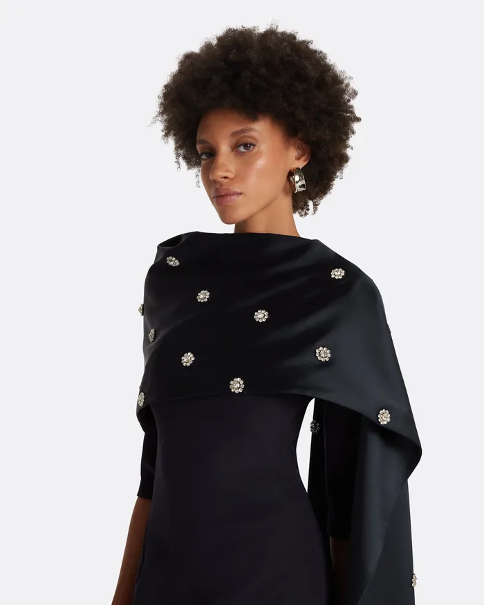 Safiyaa Cosette Midnight Navy Long Dress Midnight Navy Women Icons