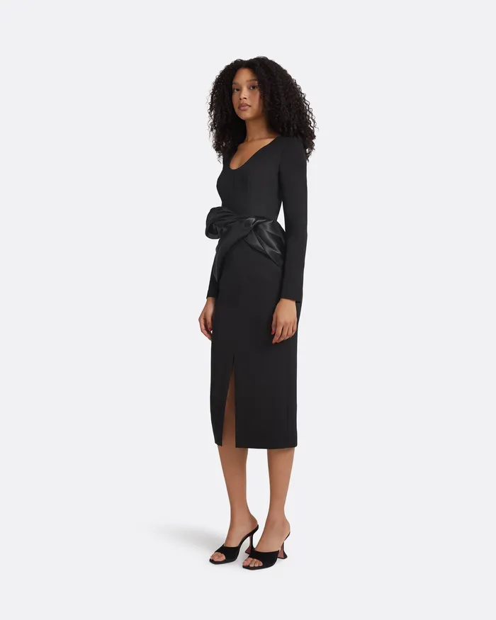 Safiyaa Dresses Women Yenna Black Midi Dress Black