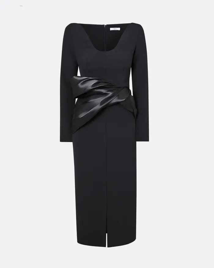 Safiyaa Dresses Women Yenna Black Midi Dress Black