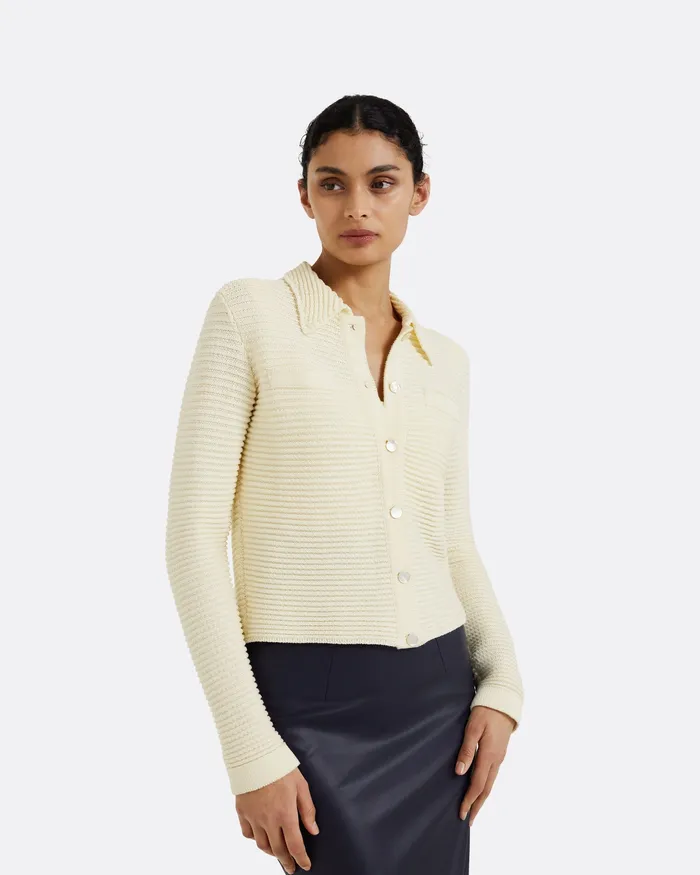 Safiyaa Jackets and Coats Women Artemis Ivory Crochet Jacket Ivory