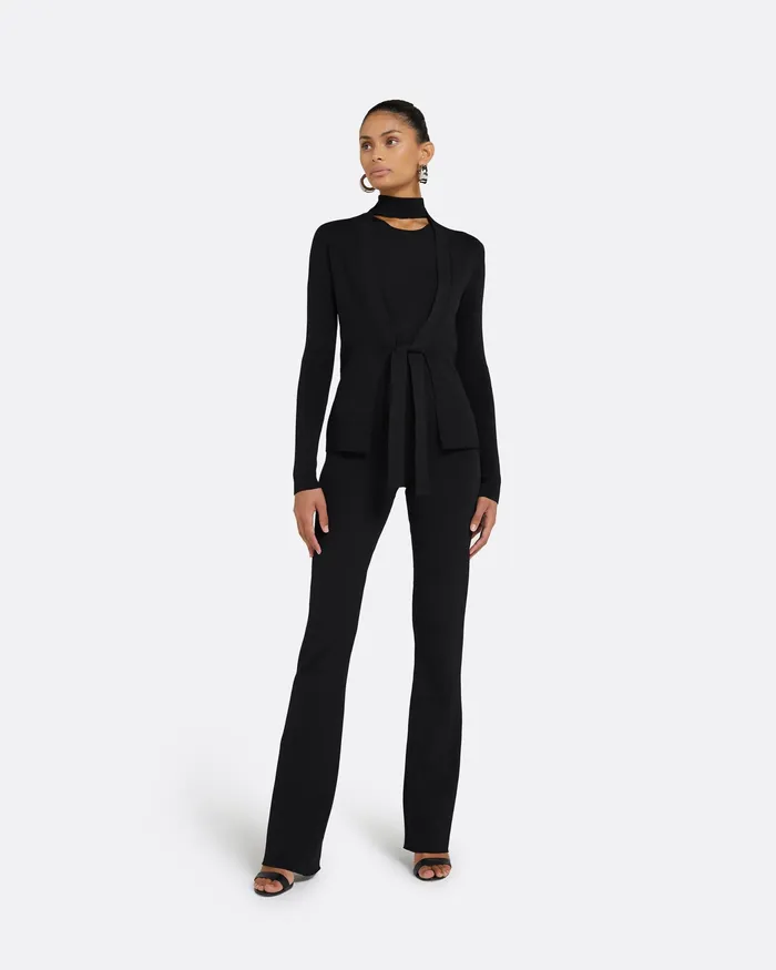 Safiyaa Knitwear Women Mani Black Knit Cardigan Black