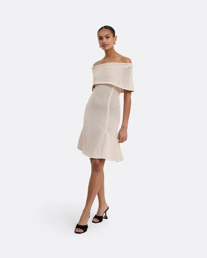 Safiyaa Kole Nouvelle Peach Knit Short Dress Nouvelle Peach Women Knitwear