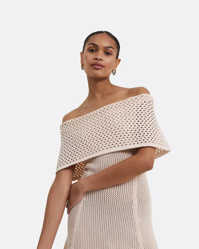 Safiyaa Kole Nouvelle Peach Knit Short Dress Nouvelle Peach Women Knitwear