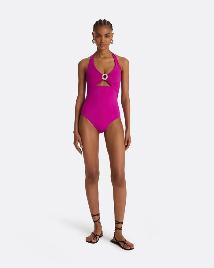 Safiyaa Swimwear Women Doti Magenta Swimsuit Magenta