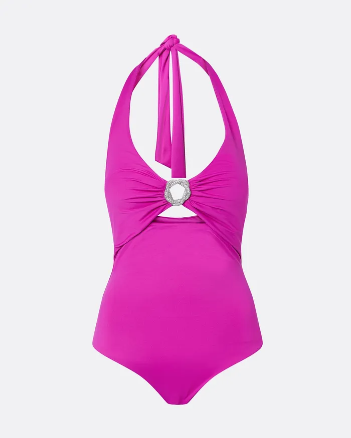 Safiyaa Swimwear Women Doti Magenta Swimsuit Magenta