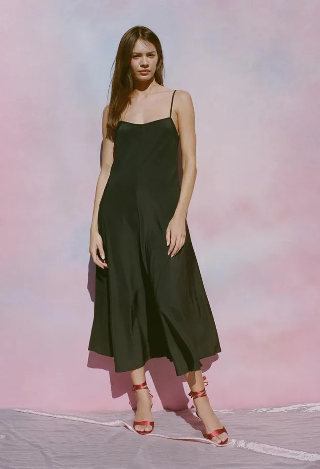 Sale Cristina Dress Matte Black Women Ciao Lucia Satin Dresses